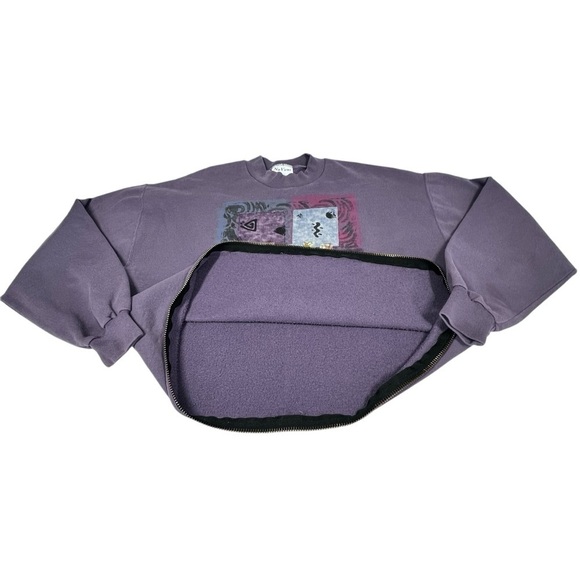 VTG NU VIEWS Purple Multi Color Artsy Design Long Sleeve Sweatshirt Women's XL - Picture 12 of 16